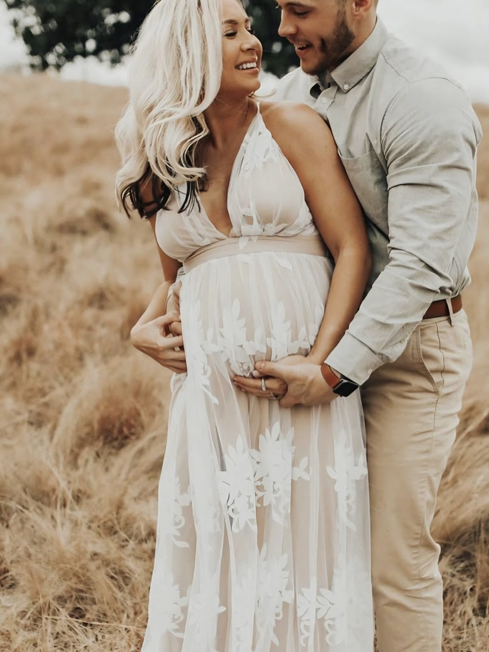 The Vintage Shop Sheer White Floral Maxi Dress